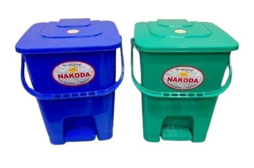Pedal Waste Bins - Plastic, Compact Size, Blue and Green | Pedal-Activated Lid, Easy to Use, Hygienic Disposal, Space-Saving Design, Odor Control, Leak-Proof, Sturdy Base, Easy to Clean