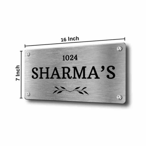 Steel Name Plates - Decorative Paper & Metal, Standard Size, Silver Color, Beveled Edges, Water and Corrosion Resistance, Easy to Install