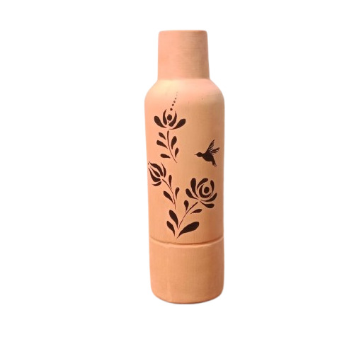 Earthen Terracotta Clay Bottle 4 Pcs Set - Metal Type: [