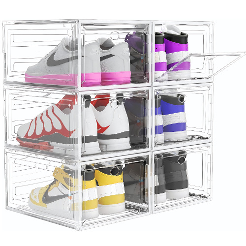 Sneaker Box Shoe Storage Box With Magnetic Front Door Transparent Shoe Display Case