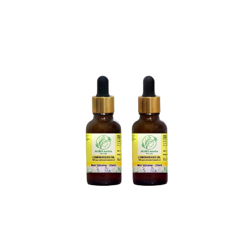 AGRO MANIA Pure and Undiluted Lemongrass Essential Oil For Aromatherapy, Skin Care Pack of 2