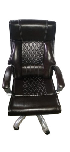 Boss Chair - Leather and Steel Frame, Standard Size, Black Color | Polished Finish, Durable Design, Easy to Install, Lightweight, Washable
