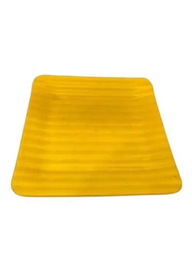 Square Yellow Plastic Plate - Size: 8Inch