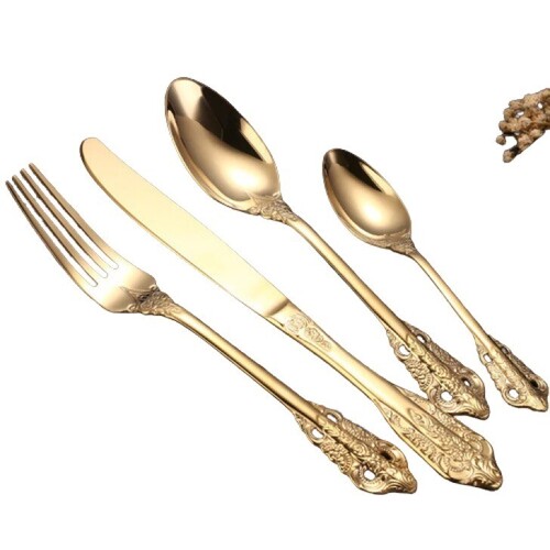 Fancy Brass Cutlery Set - Finish: Glossy