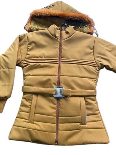 Kids Woolen Jacket - Woolen Material, Plus Size, Mustard Color | Anti-Wrinkle, Cool Dry, Cool Pass, Full Sleeves, Chic Collar, Stylish Patterns