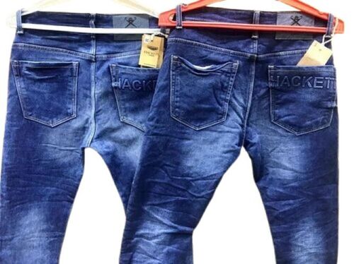 Men Ripped Jeans - Denim, Slim Fit, Blue | Stylish Rips, Stretchable Material, Versatile Wear, High-Quality Stitching, Breathable Fabric