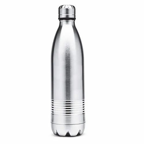 Stainless Steel Water Bottles - 1 Liter Capacity, Silver Color | Durable Narrow Flip Top, Screw Cap Sealing, Fine Finished