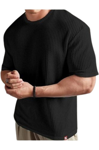 Oversized T-Shirt - Cotton, Plus Size, Black | Light Weight, Breathable, Mega Sleeves, O-Neck Design, 100% Purity
