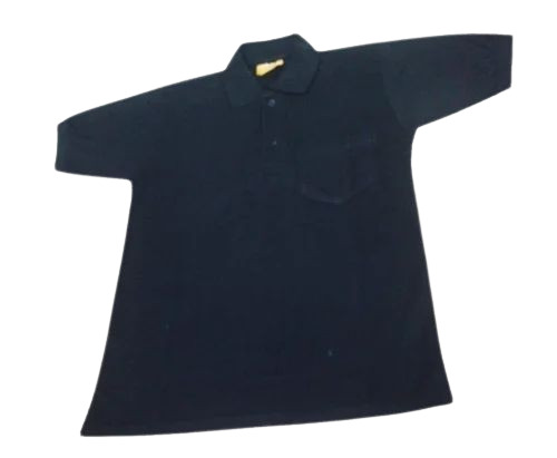 Cotton Polo T-Shirts - Customized Sizes, Plain Black Color | Light Weight, Breathable, Unisex Design