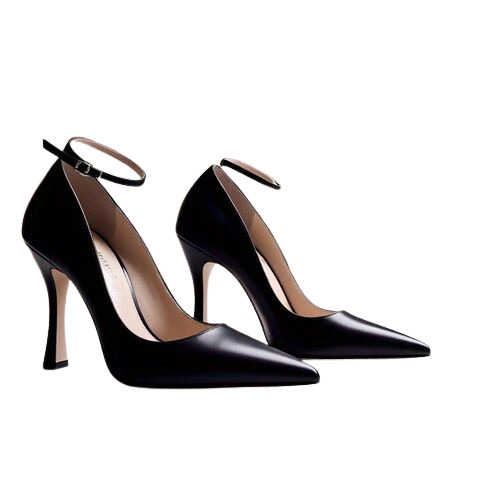 Womens Shoes - Leather, Customized Size, Black | Extra High Heels, Anti-Wrinkle, Breathable, Lightweight, Durable and Comfortable