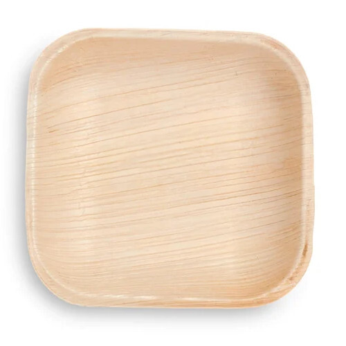 4 Inch Areca Leaf Disposable Plate - Color: Natural Brown