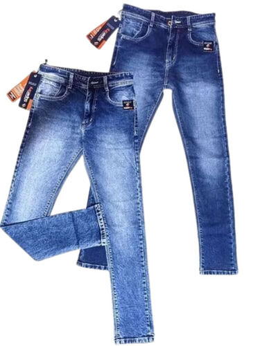 Men Denim Jeans - Denim Material, Customized Size, Blue Color | Light Weight, Breathable, No Fade, Washable, Relaxed Fit