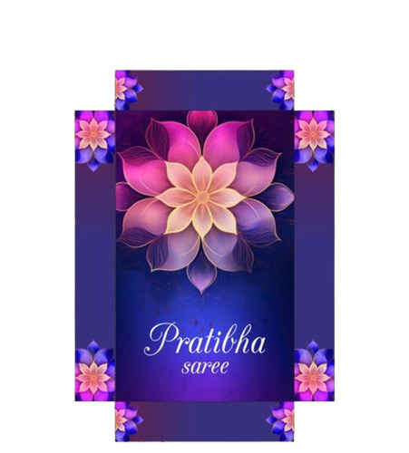 Saree Packaging Box - Paper Material, Customized Size, Multicolor Finish | Glossy Lamination, Lightweight Design, Silkscreen Printing