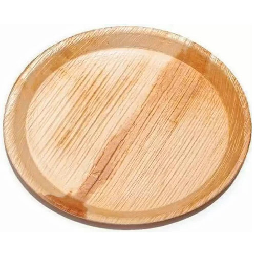 12 Inch Deep Round Areca Plate - Color: Brown