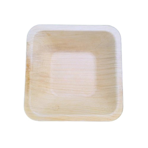 Areca Palm Leaf Plate - 4 x 4 Inch Square Design, Biodegradable and Leak-Resistant for Eco-Friendly Events and Parties