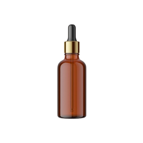 50 Ml Amber Glass Dropper Bottle - Color: Golden Yellow