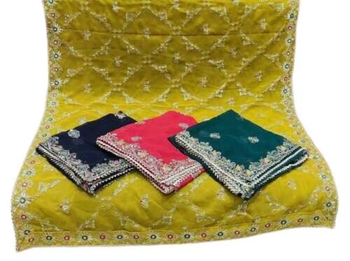 Vintage Dupatta - Velvet, XXXL, Yellow | Intricate Embroidery, Elegant Patterns, Anti-Wrinkle, Washable, Non-Toxic, Stones Decoration
