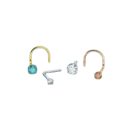 Fashionable Diamond Nose Rings - Natural Diamond Standard Size Silver Color | Premium Quality Breathable Lightweight Skin-Friendly