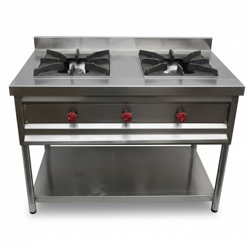 Stainless Steel 2 Burner Gas Range - Color: Silver