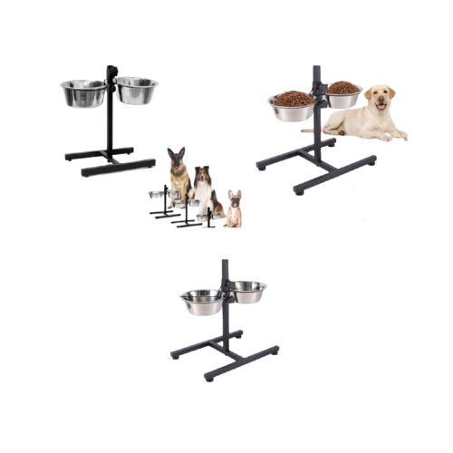 Dog And Cat Feeding Bowl Stands - Color: Black