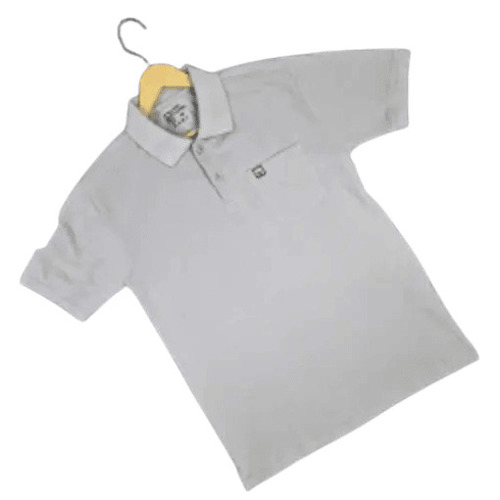 Men T Shirts - Cotton Blend, Size S-XXL, Gray, Short Sleeve, Polo Collar, Casual Wear | Fade, Wrinkle, Shrink Resistant, Regular Fit