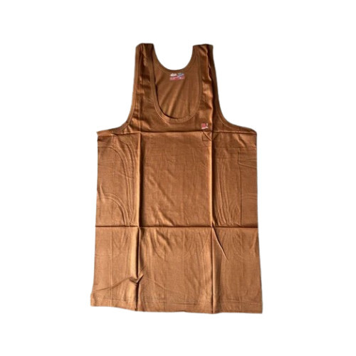 Rupa Cotton Vest For Men - Sleeveless, Medium Size, Round Neck | Breathable Fabric, Plain Brown Design, Ideal for Daily Wear
