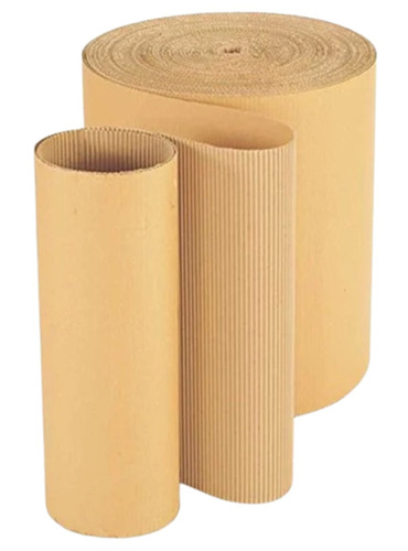 Corrugated Paper Rolls - 25 mm Thick Brown Kraft Paper Material | Plain Patterned Box Packaging
