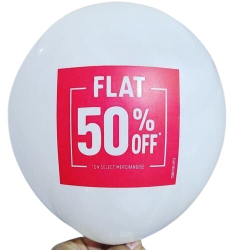 Latex Promotional Printing Balloons - Color: White