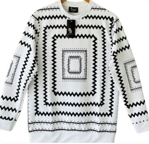 Full Sleeve T-Shirt - Cotton, Customized Size, White | Regular Fit, O-Neck Collar, Long Sleeves, Printed Pattern