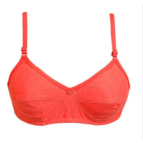 Non Padded Plain Bra - Cotton Material, Daily Wear Lounge Wear, Comfortable Red Design for Women