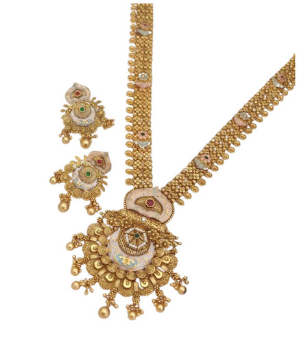 Rajwadi Imitation Rani Necklace - Color: Available In Gold Plating With White