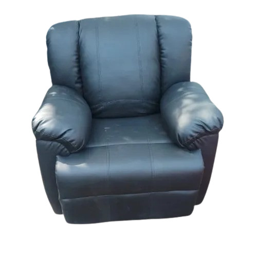 Black Office Sofa - Leather & Metal Composition Standard Size Polished Finish | Durable Easy to Install Lightweight Design No Assembly Required