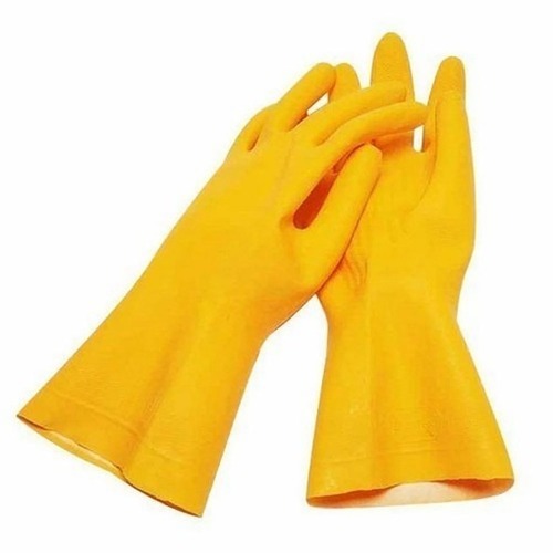 Industrial Rubber Gloves - Color: Yellow