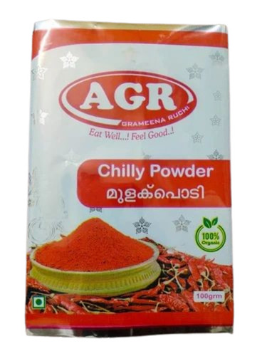 Chilli Powder Packaging Box - LDPE, 6x4 Inches Center Sealed Pouch , Multi Color Printed with Glossy Finish and Double Layer Lamination