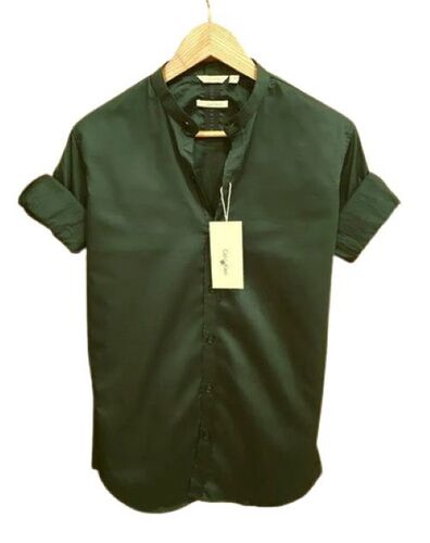 Cotton Premium Button-Down Shirt - Slim Fit, Dark Green, Full Sleeves | Elegant Design, Breathable, Cool Dry, Waterproof, Soft Finish