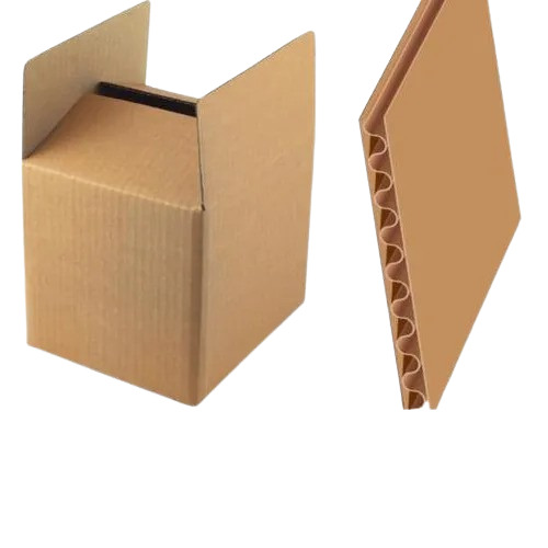 3 Ply Corrugated Box - Cardboard, Customized Size, Brown Color | Very Good Shape, Light Weight, Perfect Finish, Plain Artwork, Creasing & Lamination
