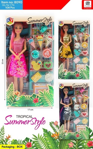 8090 11 Inches Alia Doll Summer Style Doll Available In 3 Models Assorted