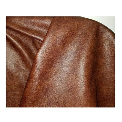 Oily Leather Fabric - 10 Yard Unstitched, Brown Color, Machine Washable, Tear-Resistant & Fade-Shrink Resistant, Crunch Lather Style