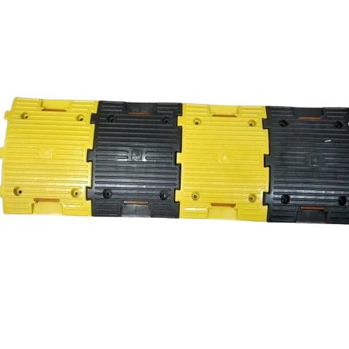 Speed Breaker - Plastic, Yellow and Black | Weatherproof Design, Reflective Markings, Easy Installation, High Visibility, Shock Absorption, Corrosion Resistant