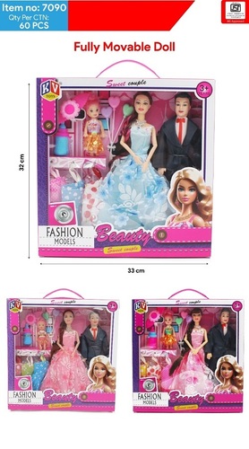 7090 11inches Alia Doll Fashion Model Couple Doll Available In 3 Models Assorted