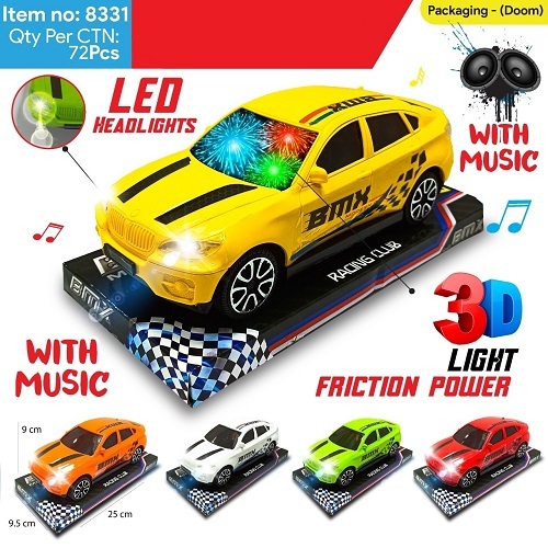 8331 Music Friction Car with 3D Light and Music