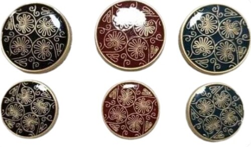 Blazer Button - Plastic Material, Round Shape, Multicolor Printed Design | Unisex, All Size, Polished Finish