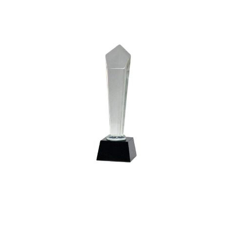 Crystal Trophy - Premium-Quality Glass, 10.5 Inches Tall | Elegant Design for Office and Sports Achievements, Customizable Logo, Plain Pattern