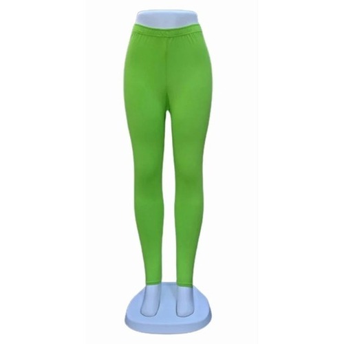 Green Cotton Leggings - Slim Fit, Ankle Length, Mid Waist | 4-Way Stretch, Anti-UV, Quick Dry, Washable, Breathable, Plus Size Available