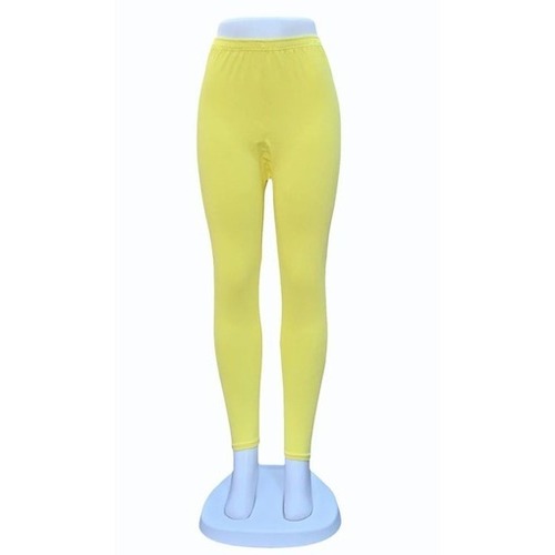 Yellow Legging - Cotton Material, Mid Waist Slim Fit | 4-Way Stretch, Anti-Wrinkle, Breathable, Quick Dry, All Season Wear, Plus Size Available, Appliqued Design