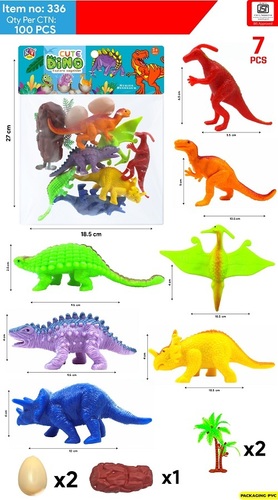 336 7 Pc Dinosaurs Toy