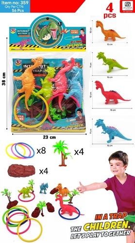 359 4 Pc Dinosaurs With Ring