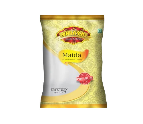 Maida Packaging Pouch - 5Kgs Capacity, Plastic Material, Printed Design for Food Packaging Solutions