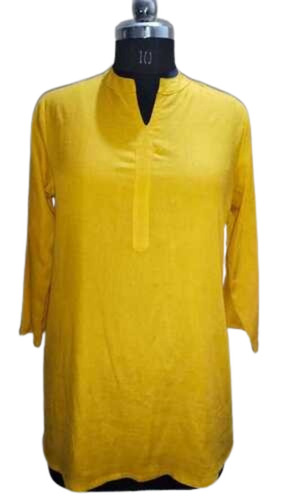 Yellow Rayon Kurti - Bust Size: .