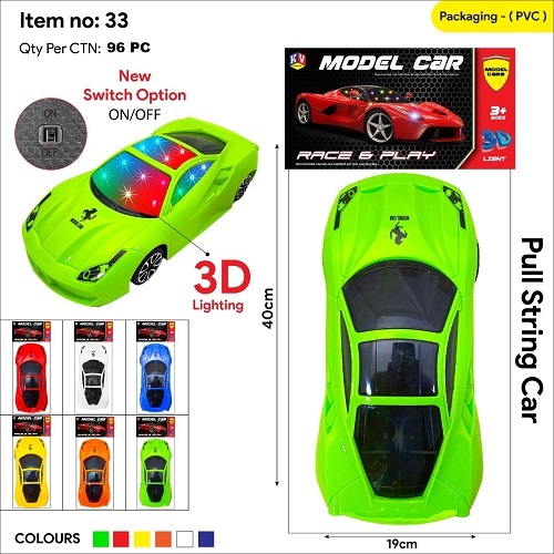 033 Pull String Car with 3D Lighting